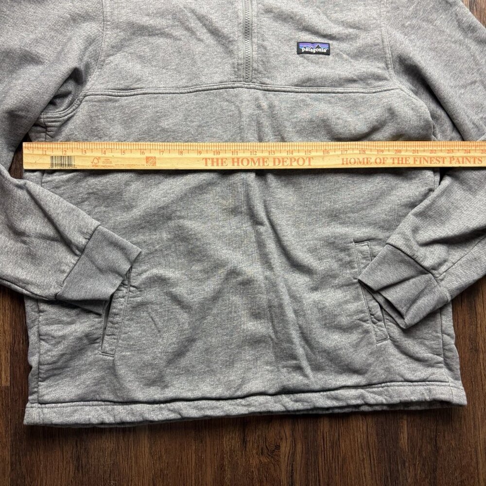 Patagonia Pullover Sweater L Men's 1/4 Zip Pockets Gray Tie Waist - Picture 5 of 6